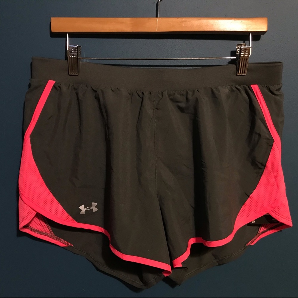 NWT Under Armour- Womens Grey and Pink Running Shorts